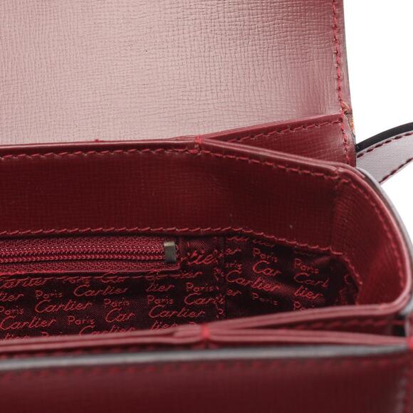 Cartier Must Line Shoulder Bag/Handbag Leather Women's Bordeaux - Picture 7 of 8